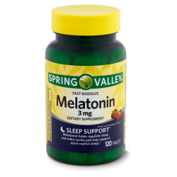 Spring Valley Fast-Dissolve Melatonin Dietary Supplement;  3 mg;  120 Count