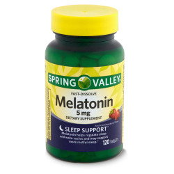 Spring Valley Fast-Dissolve Melatonin Dietary Supplement;  5 mg;  120 Count