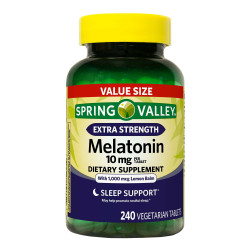 Spring Valley Extra Strength Melatonin Tablets Dietary Supplement;  10 mg;  240 Count