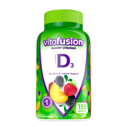 Vitafusion Vitamin D3 Gummy Vitamins;  Peach;  Blackberry and Strawberry Flavored;  150 Count