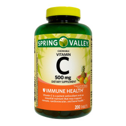 Spring Valley Vitamin C Chewable Tablets Dietary Supplement;  500 mg;  200 Count