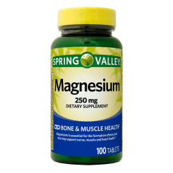 Spring Valley Magnesium Tablets Dietary Supplement;  250 mg;  100 Count